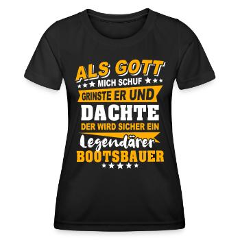 Bootsbauer Sprüche - Frauen Funktions-T-Shirt - Schwarz - Vorne - AI Model Female 172 light (172cm)