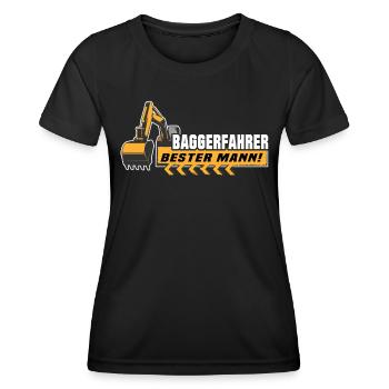 Baggerführer Baggerfahrer - Frauen Funktions-T-Shirt - Schwarz - Vorne - AI Model Female 172 light (172cm)