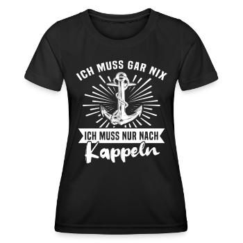 Kappeln Kappelner - Frauen Funktions-T-Shirt - Schwarz - Vorne - AI Model Female 172 light (172cm)