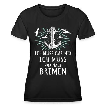 Bremen Urlaub Bremer - Frauen Funktions-T-Shirt - Schwarz - Vorne - AI Model Female 172 light (172cm)