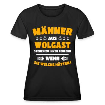 Wolgast Mann Wolgaster Männer - Frauen Funktions-T-Shirt - Schwarz - Vorne - AI Model Female 172 light (172cm)