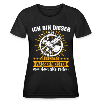 Wassermeister Wasserwerk - Frauen Funktions-T-Shirt - Schwarz - Vorne - AI Model Female 172 light (172cm)
