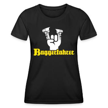 Baggerführer Baggerfahrer - Frauen Funktions-T-Shirt - Schwarz - Vorne - AI Model Female 172 light (172cm)