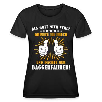 Baggerfahrer Baggern - Frauen Funktions-T-Shirt - Schwarz - Vorne - AI Model Female 172 light (172cm)