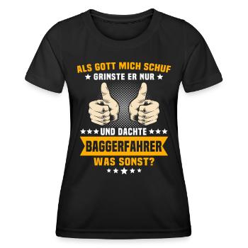 Baggerführer Gott Baggerfahrer - Frauen Funktions-T-Shirt - Schwarz - Vorne - AI Model Female 172 light (172cm)