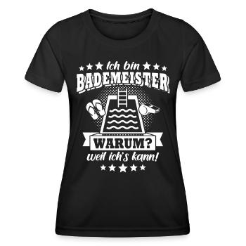 Bademeister - Frauen Funktions-T-Shirt - Schwarz - Vorne - AI Model Female 172 light (172cm)