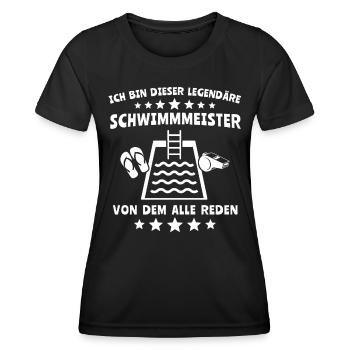 Schwimmmeister Legende - Frauen Funktions-T-Shirt - Schwarz - Vorne - AI Model Female 172 light (172cm)
