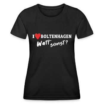 Ich Liebe Boltenhagen - Frauen Funktions-T-Shirt - Schwarz - Vorne - AI Model Female 172 light (172cm)