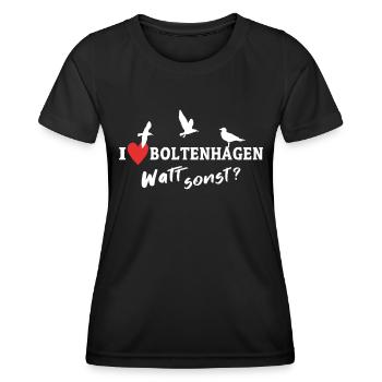 I Love Boltenhagen Ich Liebe Boltenhagen - Frauen Funktions-T-Shirt - Schwarz - Vorne - AI Model Female 172 light (172cm)
