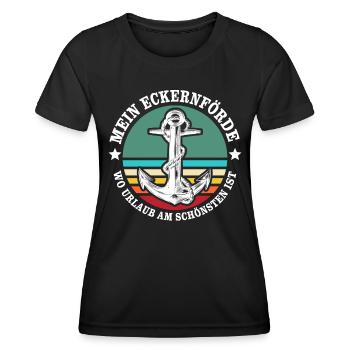 Eckernförde Urlaub - Frauen Funktions-T-Shirt - Schwarz - Vorne - AI Model Female 172 light (172cm)