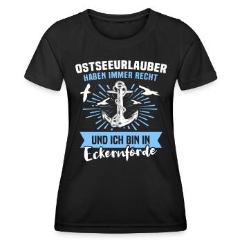 Eckernförde Urlaub Spruch - Frauen Funktions-T-Shirt - Schwarz - Vorne - AI Model Female 172 light (172cm)