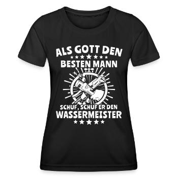 Wassermeister Sprüche - Frauen Funktions-T-Shirt - Schwarz - Vorne - AI Model Female 172 light (172cm)