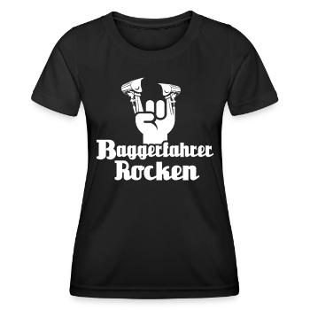 Baggerführer Bagger Baggerfahrer - Frauen Funktions-T-Shirt - Schwarz - Vorne - AI Model Female 172 light (172cm)