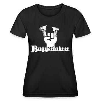 Baggerführer Bagger Baggerfahrer - Frauen Funktions-T-Shirt - Schwarz - Vorne - AI Model Female 172 light (172cm)