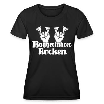 Baggerführer Bagger Baggerfahrer - Frauen Funktions-T-Shirt - Schwarz - Vorne - AI Model Female 172 light (172cm)