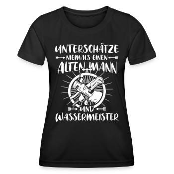 Wassermeister Sprüche Wasserversorgungstechniker - Frauen Funktions-T-Shirt - Schwarz - Vorne - AI Model Female 172 light (172cm)