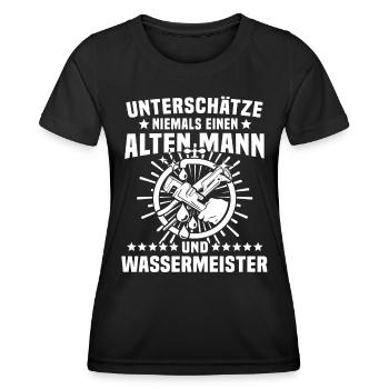 Wassermeister Sprüche - Frauen Funktions-T-Shirt - Schwarz - Vorne - AI Model Female 172 light (172cm)