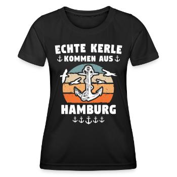 Hamburg Hamburger - Frauen Funktions-T-Shirt - Schwarz - Vorne - AI Model Female 172 light (172cm)