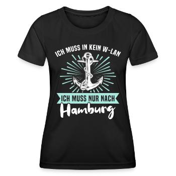 Hamburg Hamburger - Frauen Funktions-T-Shirt - Schwarz - Vorne - AI Model Female 172 light (172cm)