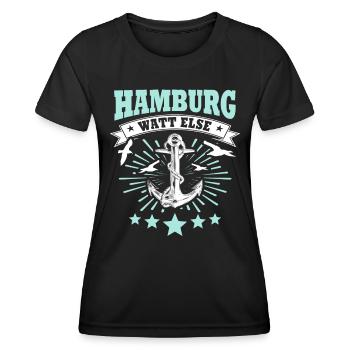 Hamburg Hamburger - Frauen Funktions-T-Shirt - Schwarz - Vorne - AI Model Female 172 light (172cm)