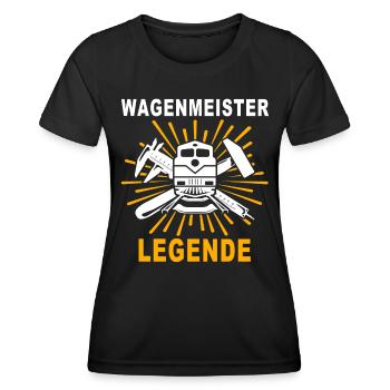 Wagenmeister Zugtechniker - Frauen Funktions-T-Shirt - Schwarz - Vorne - AI Model Female 172 light (172cm)