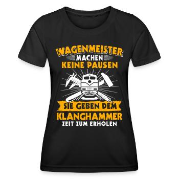 Wagenmeister Zugtechniker - Frauen Funktions-T-Shirt - Schwarz - Vorne - AI Model Female 172 light (172cm)