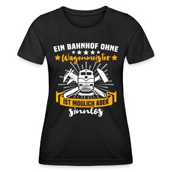 Wagenmeister Superkraft - Frauen Funktions-T-Shirt - Schwarz - Vorne - AI Model Female 172 light (172cm)