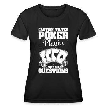 Poker Pokern - Frauen Funktions-T-Shirt - Schwarz - Vorne - AI Model Female 172 light (172cm)