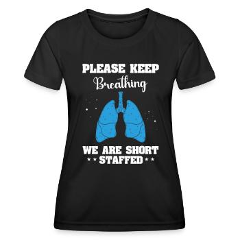 Respiratory Therapist Lung Respiratory Therapy - Women's Functional T-Shirt - black - Front - AI Model Female 172 light (172cm)