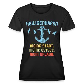 Heiligenhafen Ostsee Sprüche - Frauen Funktions-T-Shirt - Schwarz - Vorne - AI Model Female 172 light (172cm)
