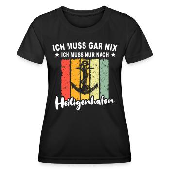 Heiligenhafen - Frauen Funktions-T-Shirt - Schwarz - Vorne - AI Model Female 172 light (172cm)