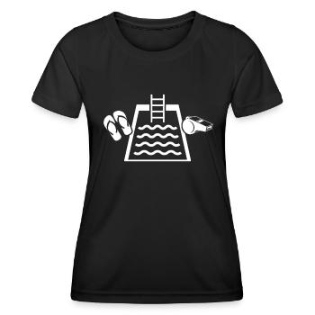 Schwimmmeister - Frauen Funktions-T-Shirt - Schwarz - Vorne - AI Model Female 172 light (172cm)