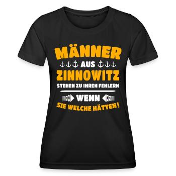 Zinnowitz Mann Zinnowitzer Männer - Frauen Funktions-T-Shirt - Schwarz - Vorne - AI Model Female 172 light (172cm)