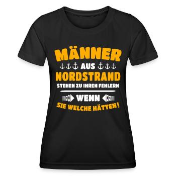 Nordstrander Männer - Frauen Funktions-T-Shirt - Schwarz - Vorne - AI Model Female 172 light (172cm)