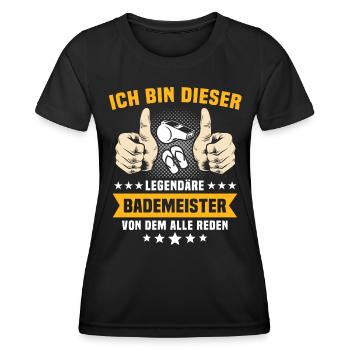 Bademeister Schwimmmeister - Frauen Funktions-T-Shirt - Schwarz - Vorne - AI Model Female 172 light (172cm)