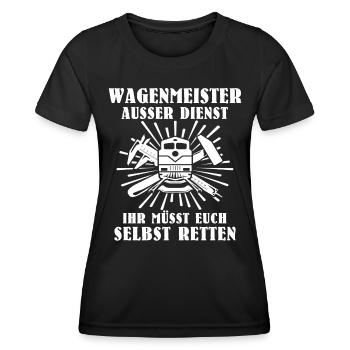 Wagenmeister Zugtechniker - Frauen Funktions-T-Shirt - Schwarz - Vorne - AI Model Female 172 light (172cm)
