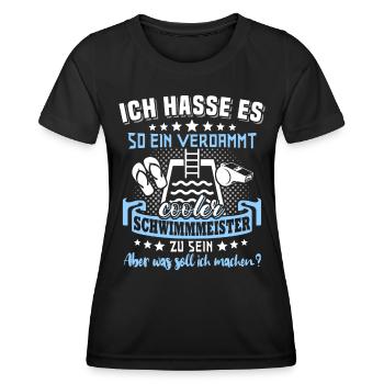 Schwimmmeister - Frauen Funktions-T-Shirt - Schwarz - Vorne - AI Model Female 172 light (172cm)