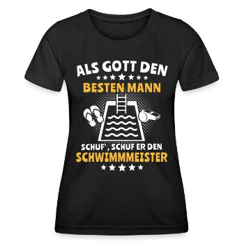 Schwimmmeister - Frauen Funktions-T-Shirt - Schwarz - Vorne - AI Model Female 172 light (172cm)