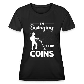 Dirt Fishing - Frauen Funktions-T-Shirt - Schwarz - Vorne - AI Model Female 172 light (172cm)