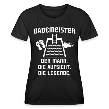 Bademeister - Frauen Funktions-T-Shirt - Schwarz - Vorne - AI Model Female 172 light (172cm)