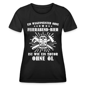 Wagenmeister Zugtechniker - Frauen Funktions-T-Shirt - Schwarz - Vorne - AI Model Female 172 light (172cm)