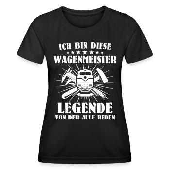 Wagenmeister Zugtechniker - Frauen Funktions-T-Shirt - Schwarz - Vorne - AI Model Female 172 light (172cm)