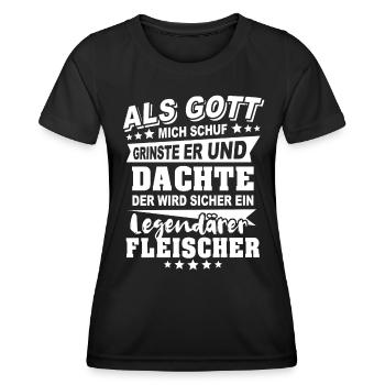 Fleischer - Frauen Funktions-T-Shirt - Schwarz - Vorne - AI Model Female 172 light (172cm)