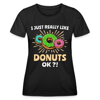 Donut Doughnut - Frauen Funktions-T-Shirt - Schwarz - Vorne - AI Model Female 172 light (172cm)