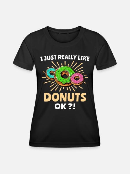 Donut Doughnut - Frauen Funktions-T-Shirt - Schwarz