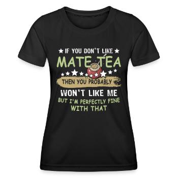 Yerba mate Cadeau Buveur de thé - T-shirt sport Femme - noir - Devant - AI Model Female 172 light (172cm)