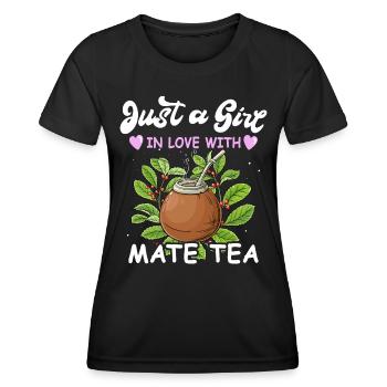 Buveurs de thé Yerba mate - T-shirt sport Femme - noir - Devant - AI Model Female 172 light (172cm)