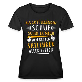 Skilehrer - Frauen Funktions-T-Shirt - Schwarz - Vorne - AI Model Female 172 light (172cm)