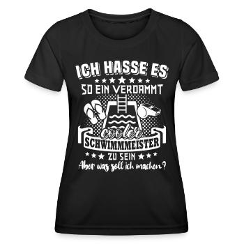 Schwimmmeister - Frauen Funktions-T-Shirt - Schwarz - Vorne - AI Model Female 172 light (172cm)