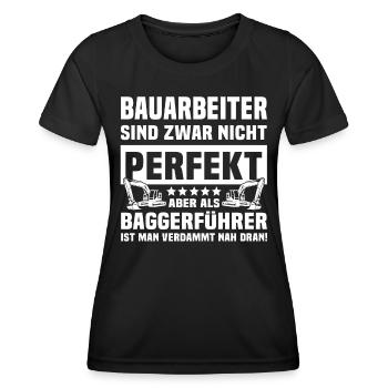 Baggerführer Baggerfahrer - Frauen Funktions-T-Shirt - Schwarz - Vorne - AI Model Female 172 light (172cm)